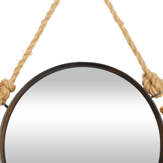 Brown Metal Industrial Hanging Wall Mirrors, 2ct.